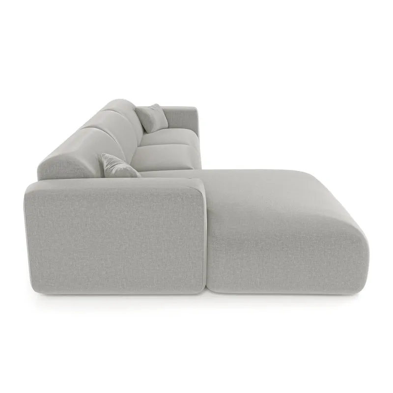 Canapé angle gauche convertible express matelas Dunlopillo 140cm MYRA Tissu tramé