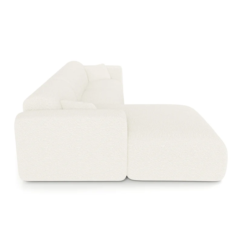 Canapé angle gauche convertible express matelas Dunlopillo 140cm MYRA Tissu bouclette