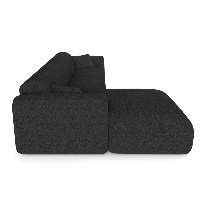 Canapé angle gauche convertible express matelas Dunlopillo 140cm MYRA Tissu bouclette