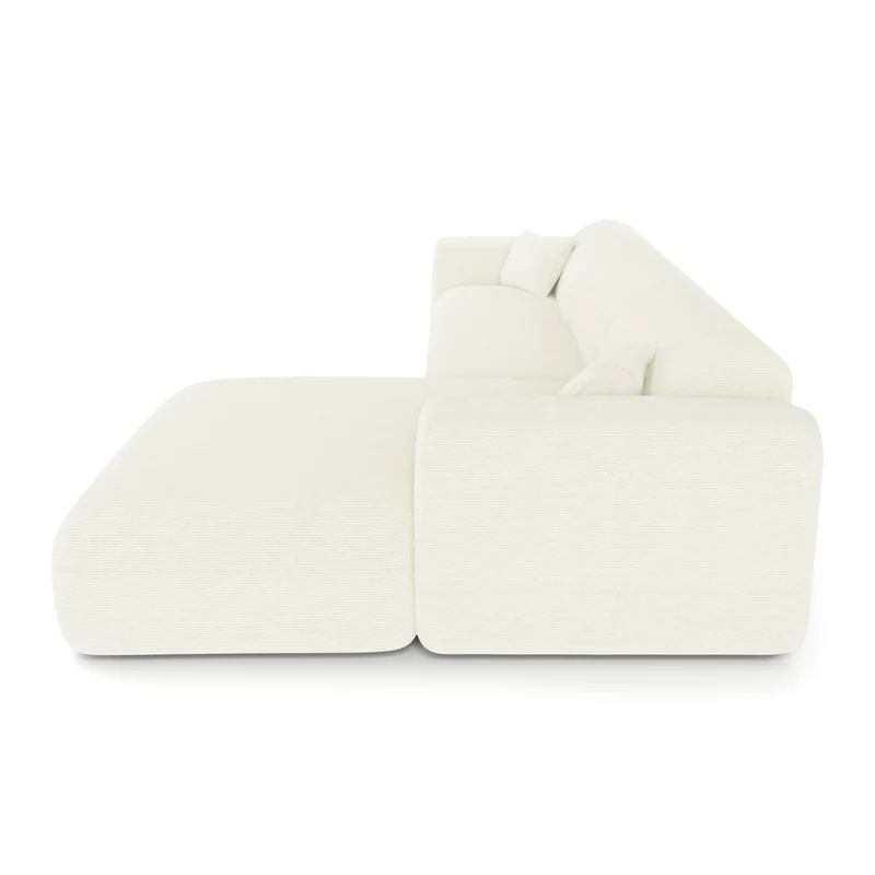 Canapé angle droit convertible express matelas Dunlopillo 140cm MYRA Velours Côtelé