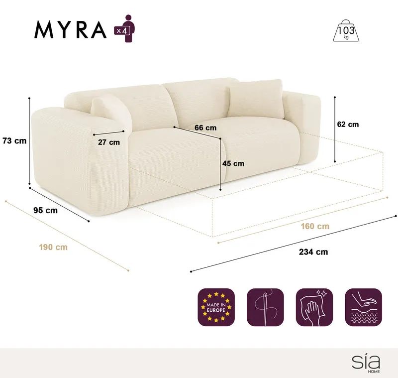 Canapé convertible express matelas Dunlopillo 160cm MYRA Tissu tramé
