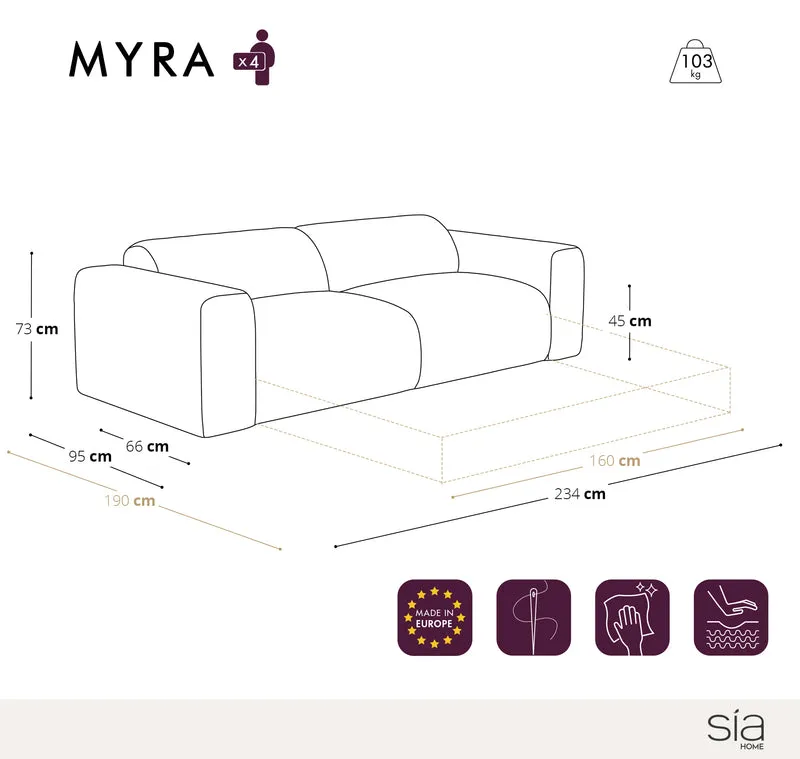 Canapé convertible express matelas Dunlopillo 160cm MYRA Tissu bouclette