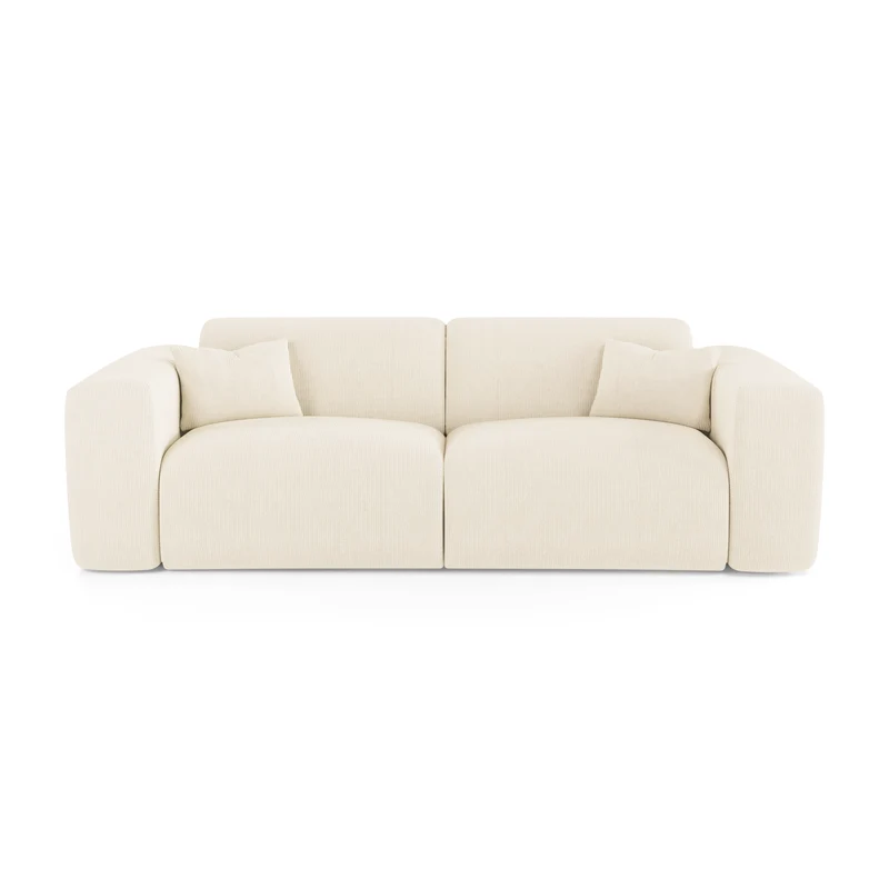 Canapé convertible express matelas Dunlopillo 140cm MYRA Velours côtelé