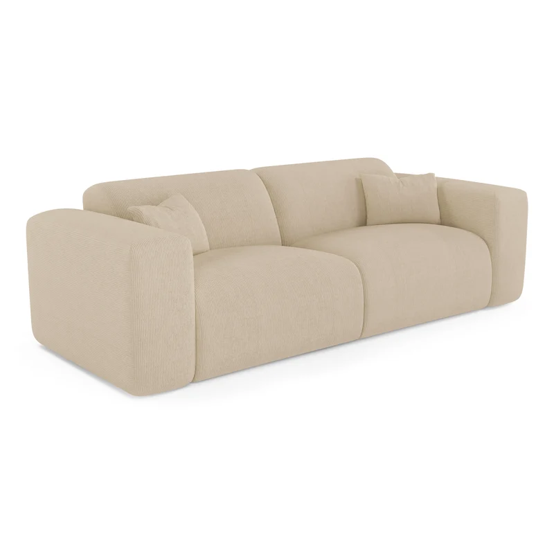 Canapé convertible express matelas Dunlopillo 140cm MYRA Velours côtelé