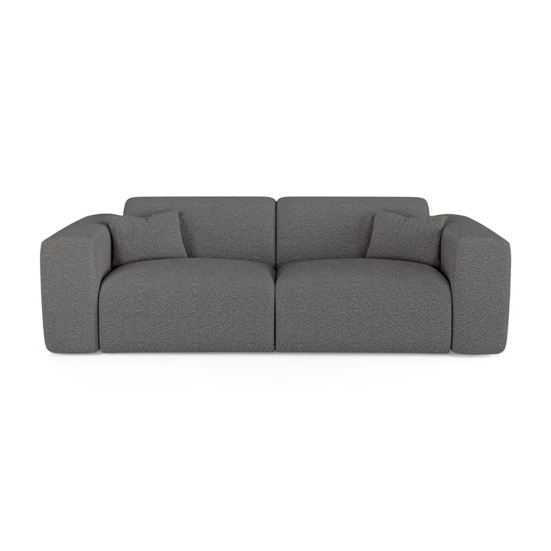 Canapé convertible express matelas Dunlopillo 140cm MYRA Tissu bouclette