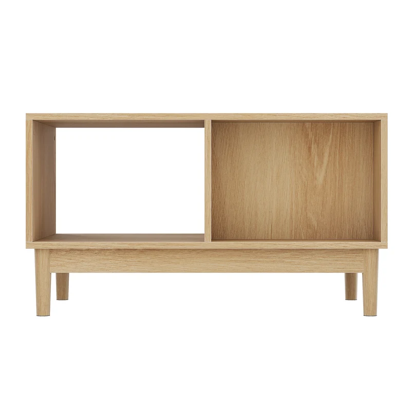 Table basse effet chêne avec tiroir 80cm ADJUSTVASE