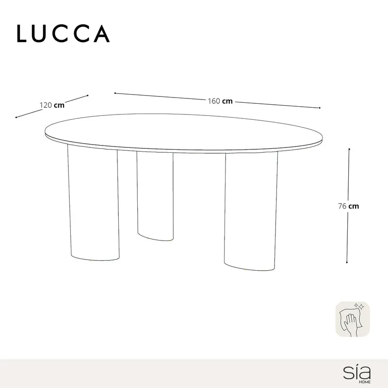 Table à manger LUCCA marbre naturel et bois noyer foncé 160cm