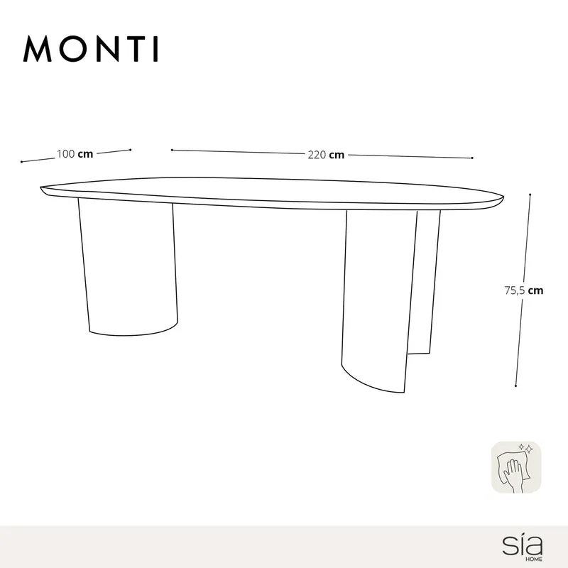 Table à manger MONTI noyer foncé 220cm