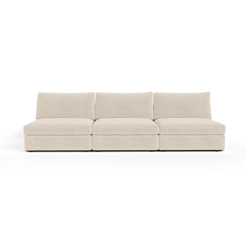 Canapé modulable 4-5 places NEST tissu tramé toucher doux beige