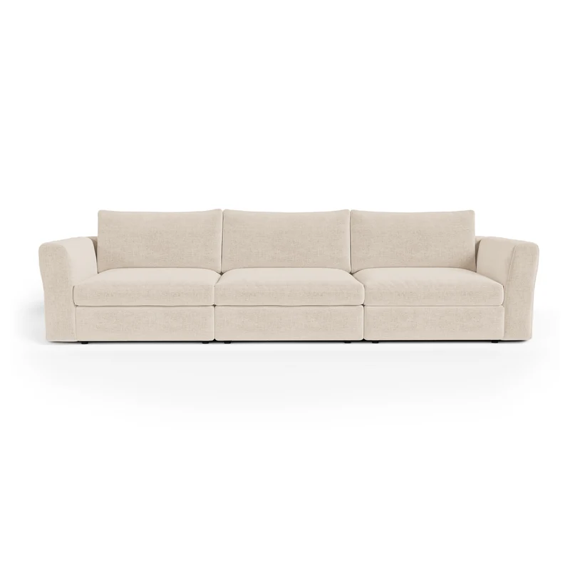 Canapé modulable 4-5 places NEST tissu tramé toucher doux beige
