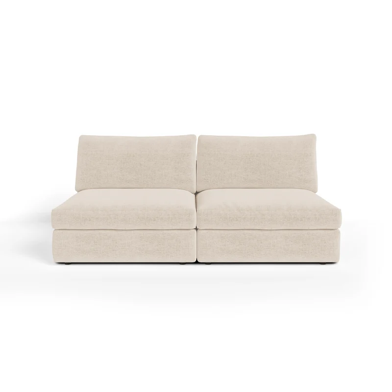 Canapé modulable 3 places NEST tissu tramé toucher doux beige