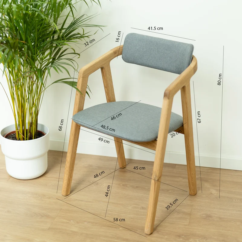 Lot de 2 ou 4 chaises de salle à manger en chêne massif rembourrées Soho | NordicStory