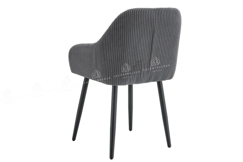 Chaise salle à manger – velours côtelé – pied bois noir – Lots de 2/4/6 – Peach
