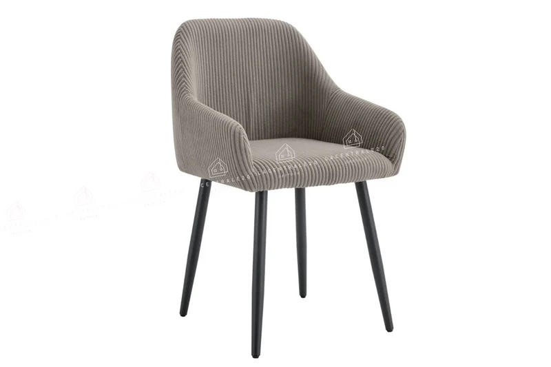 Chaise salle à manger – velours côtelé – pied bois noir – Lots de 2/4/6 – Peach