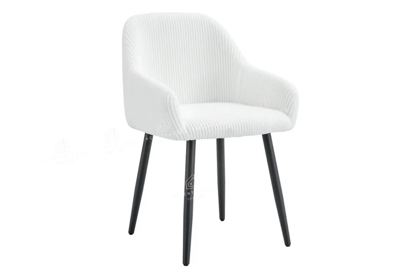 Chaise salle à manger – velours côtelé – pied bois noir – Lots de 2/4/6 – Peach