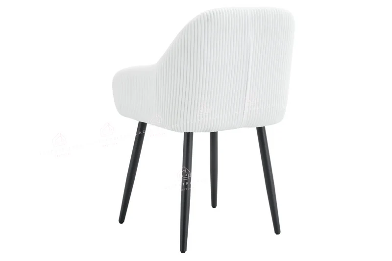 Chaise salle à manger – velours côtelé – pied bois noir – Lots de 2/4/6 – Peach