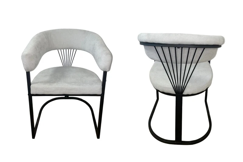 Chaise salle à manger - Tissu velours – Pied métal ( noir / chromé / or )- Lot de 2 / 4 /6 – Brittany