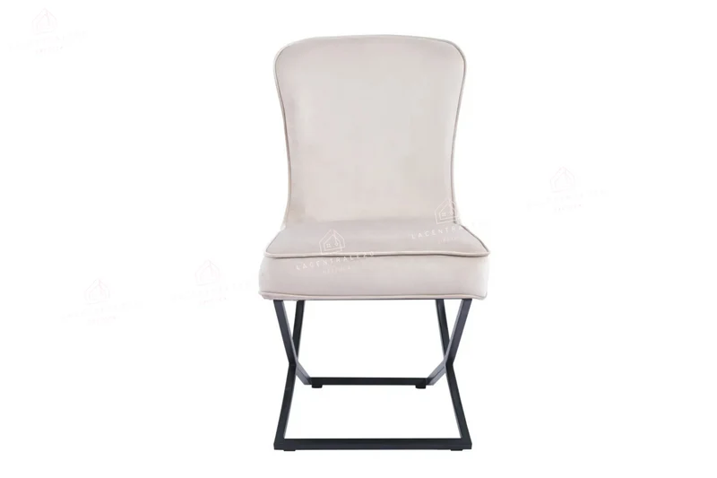 Chaise salle à manger - Tissu velours – Pied métal ( noir / chromé / or )- Lot de 2 / 4 /6 – Gabrielle