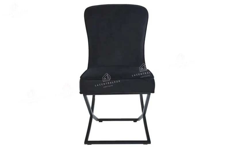 Chaise salle à manger - Tissu velours – Pied métal ( noir / chromé / or )- Lot de 2 / 4 /6 – Gabrielle