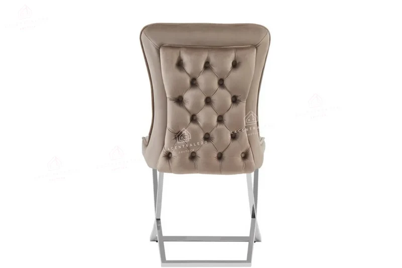 Chaise salle à manger - Tissu velours – Pied métal ( noir / chromé / or )- Lot de 2 / 4 /6 – Gabrielle