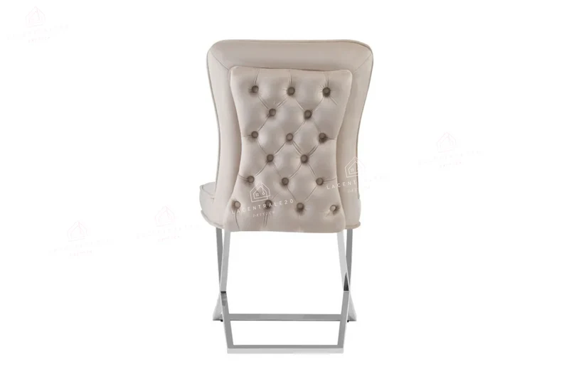 Chaise salle à manger - Tissu velours – Pied métal ( noir / chromé / or )- Lot de 2 / 4 /6 – Gabrielle