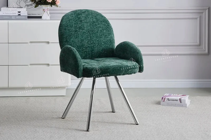 Chaise salle à manger - Tissu velours – Pied métal ( noir / chromé / or )- Lot de 2 / 4 /6 – Mimi
