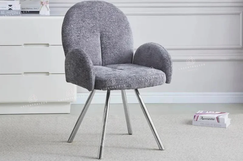 Chaise salle à manger - Tissu velours – Pied métal ( noir / chromé / or )- Lot de 2 / 4 /6 – Mimi