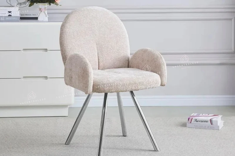 Chaise salle à manger - Tissu velours – Pied métal ( noir / chromé / or )- Lot de 2 / 4 /6 – Mimi