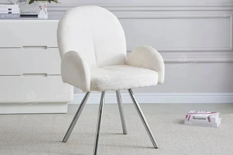 Chaise salle à manger - Tissu velours – Pied métal ( noir / chromé / or )- Lot de 2 / 4 /6 – Mimi