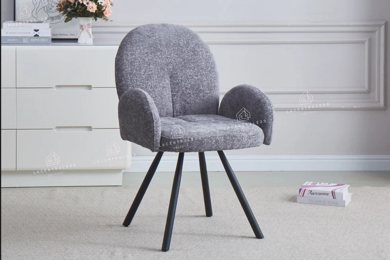 Chaise salle à manger - Tissu velours – Pied métal ( noir / chromé / or )- Lot de 2 / 4 /6 – Mimi