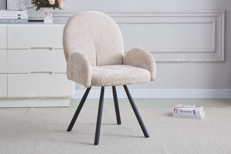 Chaise salle à manger - Tissu velours – Pied métal ( noir / chromé / or )- Lot de 2 / 4 /6 – Mimi