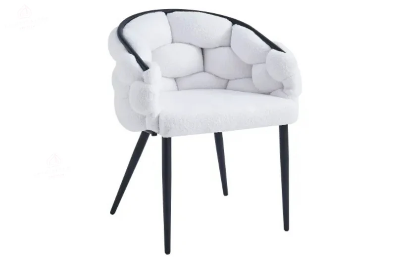 Chaise salle à manger – Design Ballon - Tissu doudou / velours – Pied métal noir / or - Lot de 2 / 4 /6 – Ballon