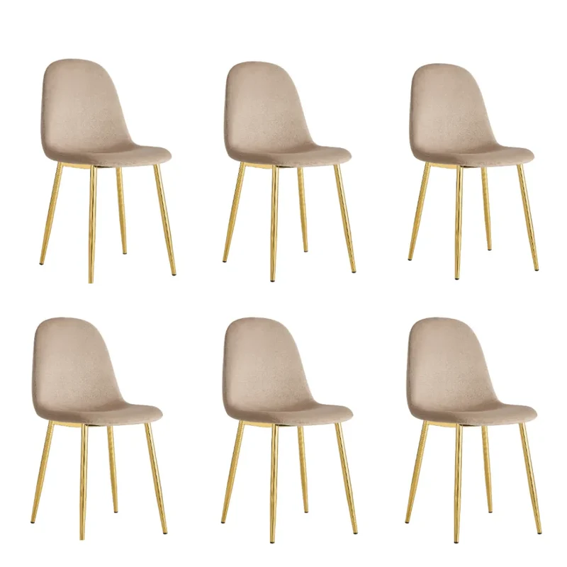 Chaise salle à manger - Tissu velours – Pied métal ( noir / chromé / or )- Lot de 2 / 4 /6 – Scandinave