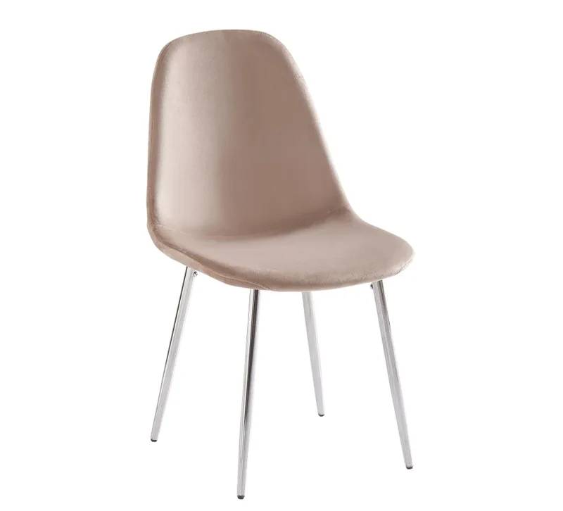 Chaise salle à manger - Tissu velours – Pied métal ( noir / chromé / or )- Lot de 2 / 4 /6 – Scandinave