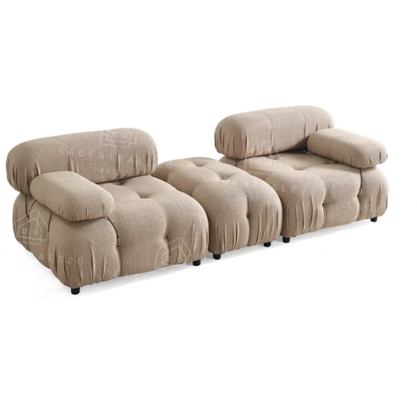Canapé modulable - Tissu écru – Camel