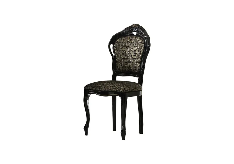 Salle à manger laquée noir argent ALIA