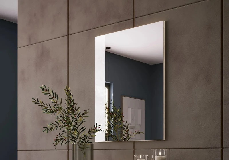 Chambre complète marbre beige or laqué LED – NOEMI