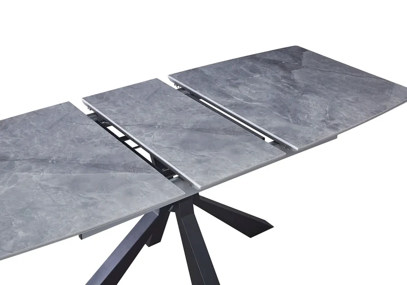 Table extensible céramique noir marbre gris - Urso