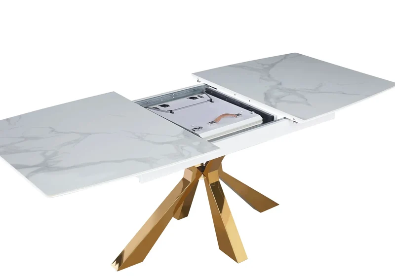 Table extensible céramique dorée marbre noir - Urso