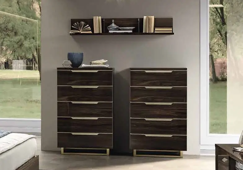 Chambre complète capitonné noyer LADY