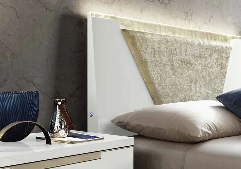 Chambre complète capitonné blanc LADY