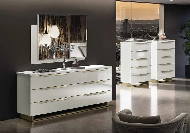 Chambre complète capitonné blanc LADY